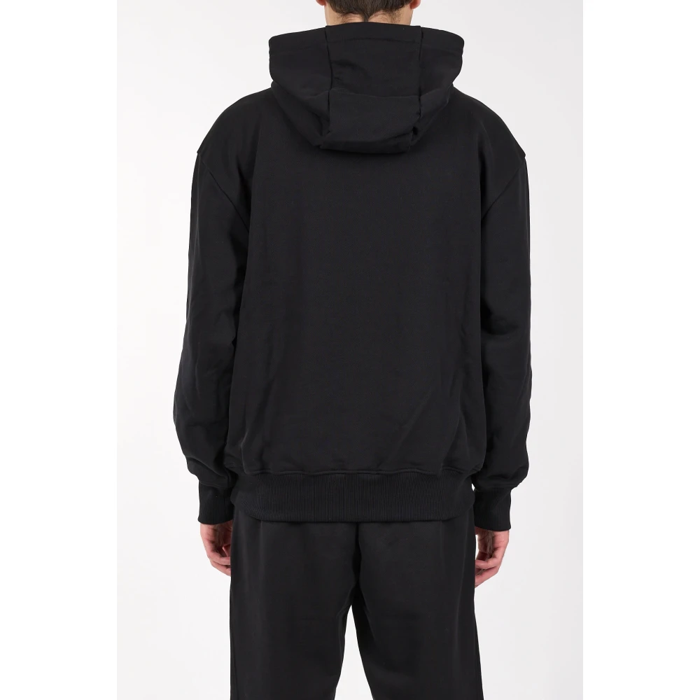 Hugo Boss Katoenen hoodie met geborduurd logo Black Heren