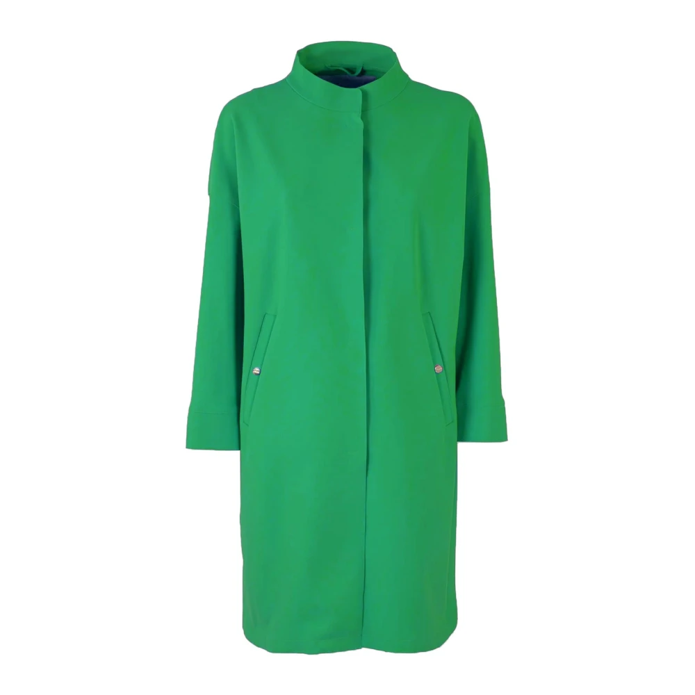 Herno Women's Green Coats, 2XL, Concealed-Fastening Coat