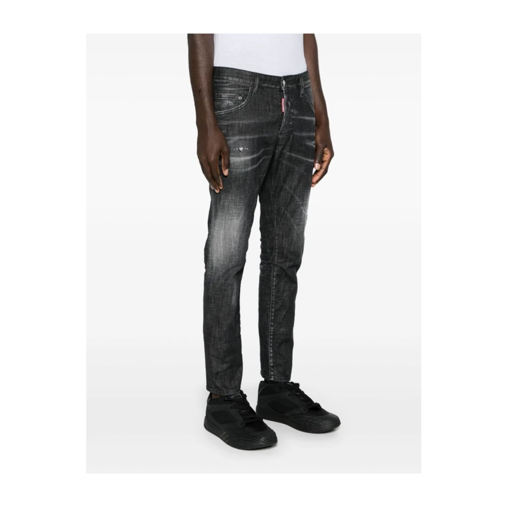 Dsquared2 Zwarte Slim Fit Stretch Katoenen Jeans Black Heren