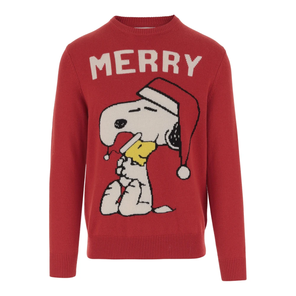 MC2 Saint Barth Snoopy Wolmix Pullover Red Heren