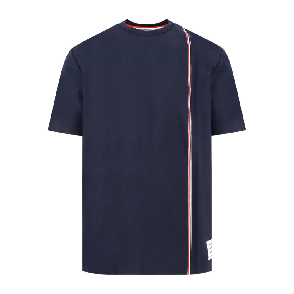Thom Browne Iconische Gestreepte Katoenen T-shirt Blue Heren