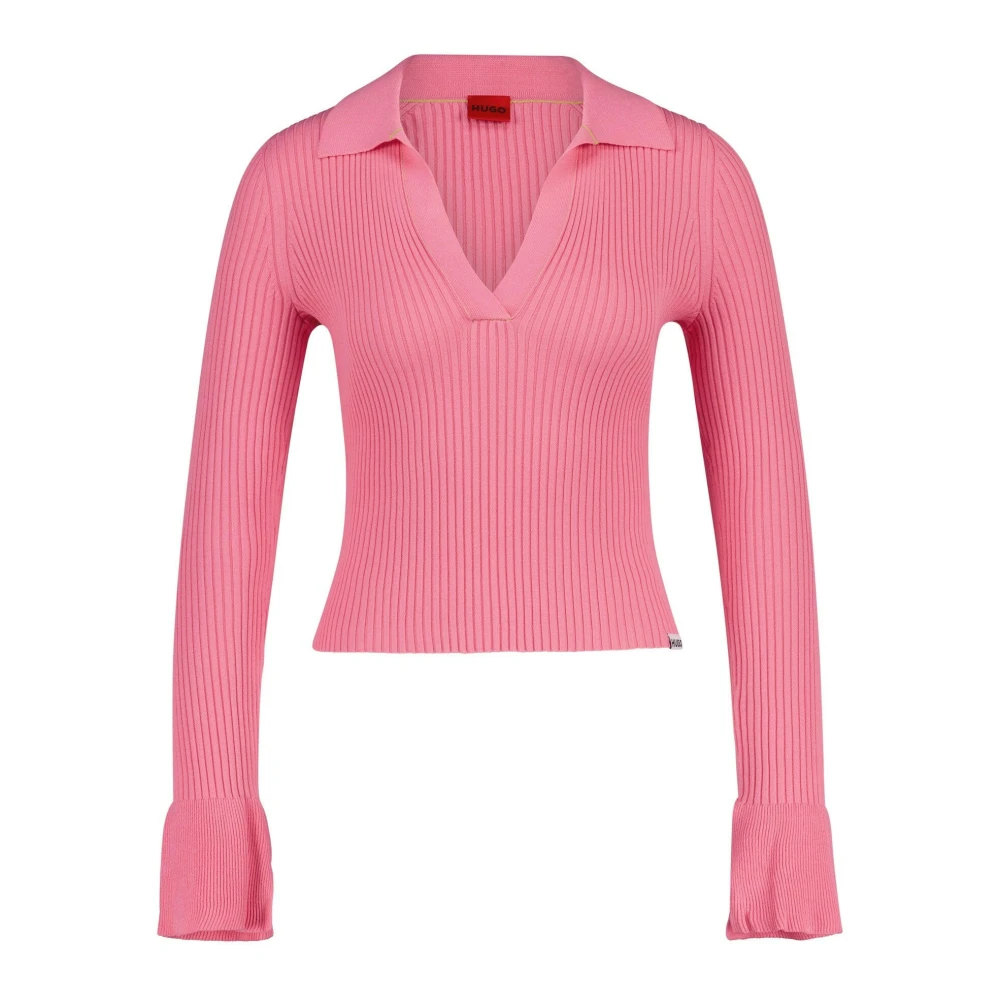 Hugo Boss V-neck Knitwear Pink Dames