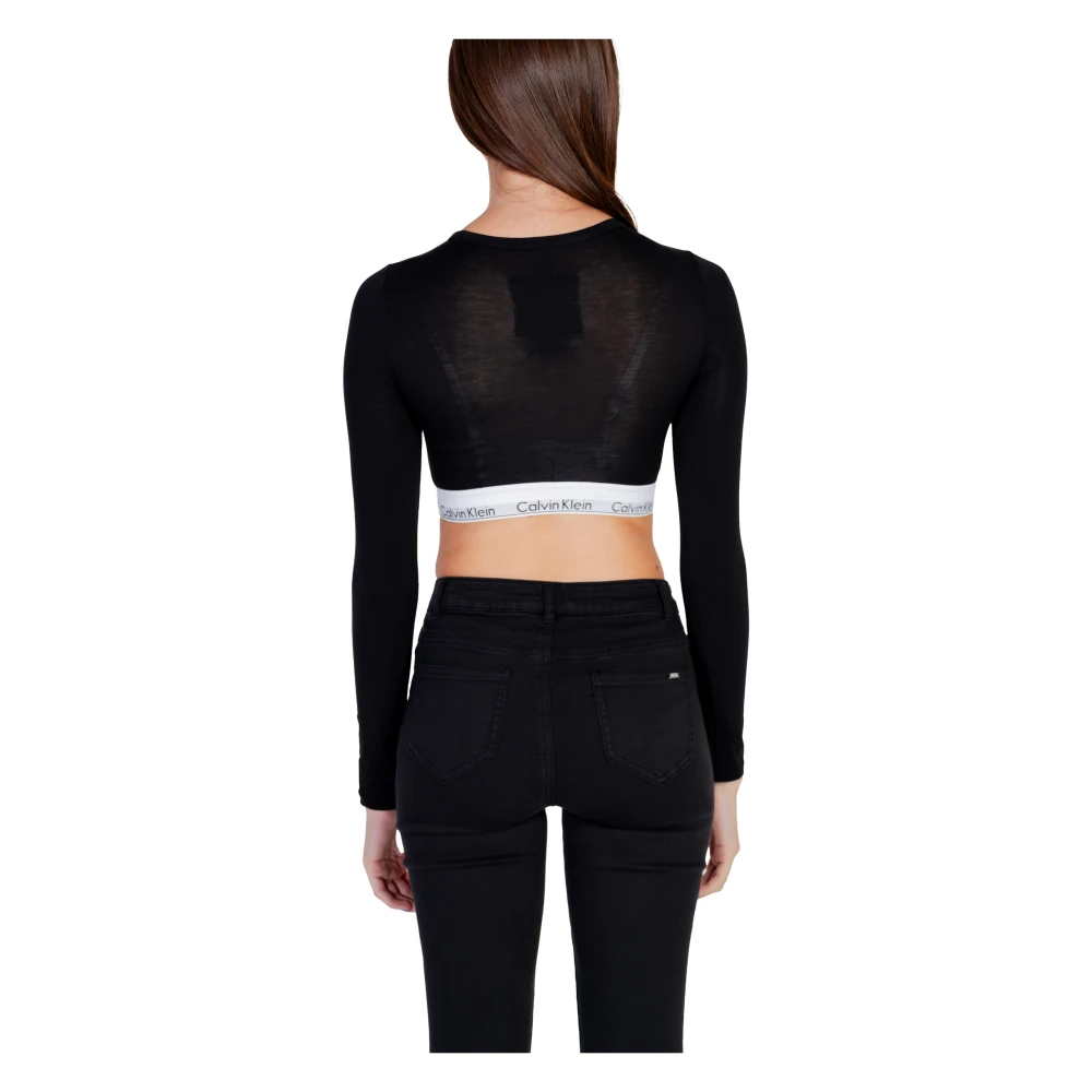 Calvin Klein Herfst Winter Dames T-Shirts en Canvas Black Dames