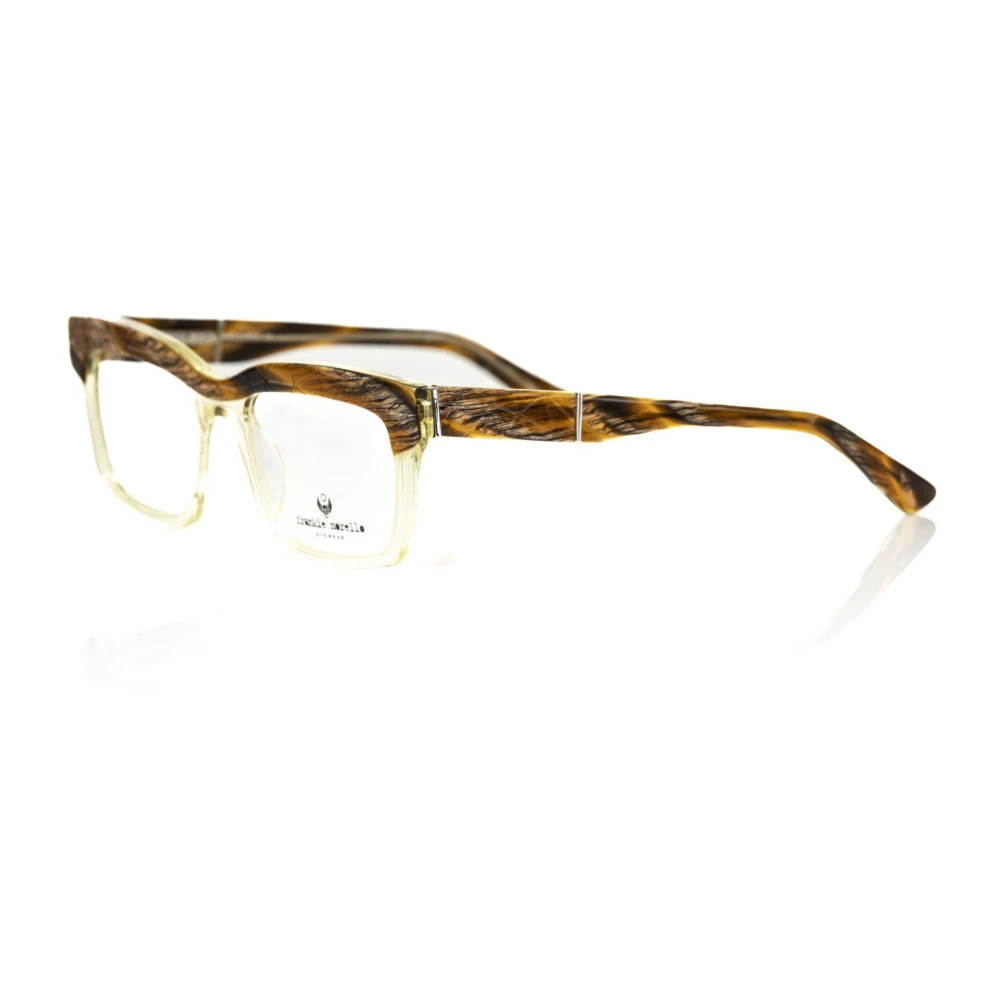 Frankie Morello Clubmaster Bril met Dik Transparant Frame Brown Dames
