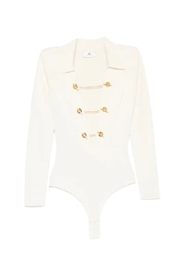 Bodysuit i ribbstickat material med toggledetalj