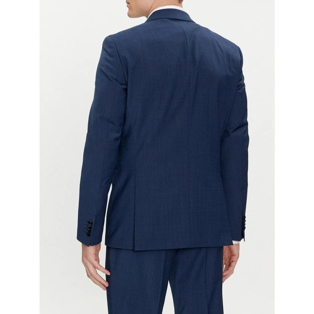 Hugo Boss Blauw Wolmix Slim Fit Pak Blue Heren