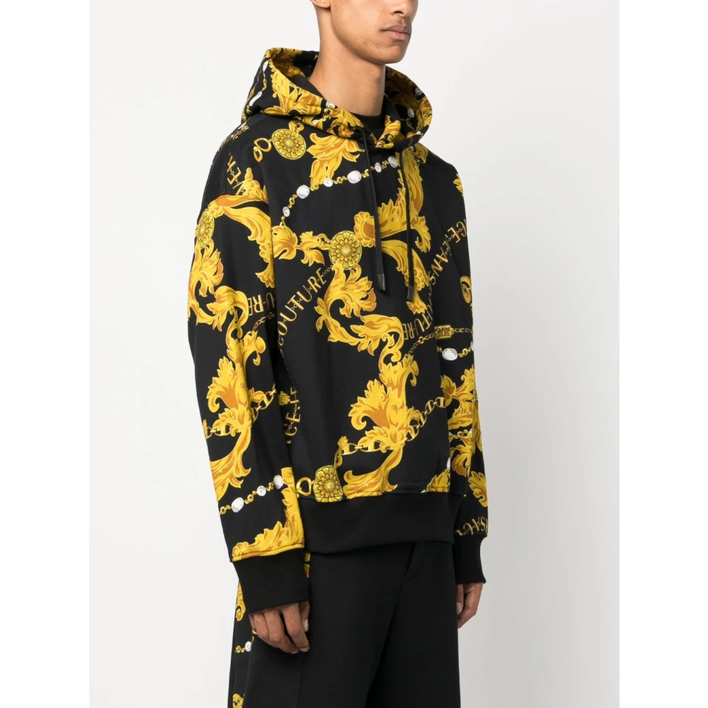 Versace Jeans Couture Zwarte Aw23 Heren Hoodie Black Heren