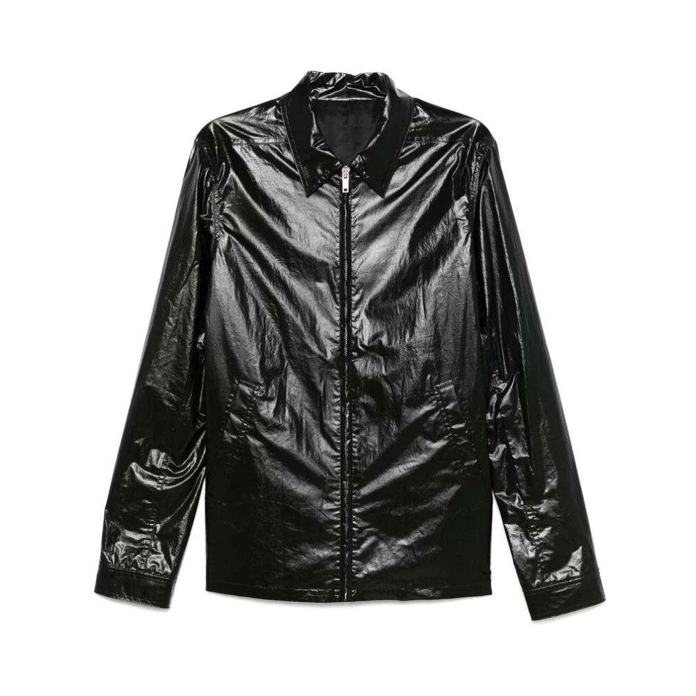 Rick Owens Zwarte bovenkleding met ritssluiting en zakken met studs Black Heren