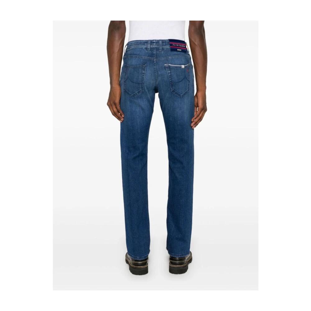 Jacob Cohën Blauwe Geborduurde Slim Fit Denim Jeans Blue Heren