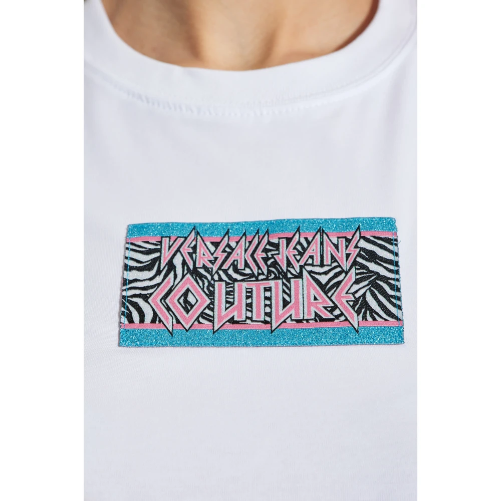 Versace Jeans Couture Bedrukt T-shirt White Dames