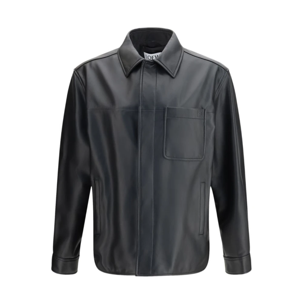 Loewe Black Leather Shirt - Male - Leather Jackets - L - Jackets