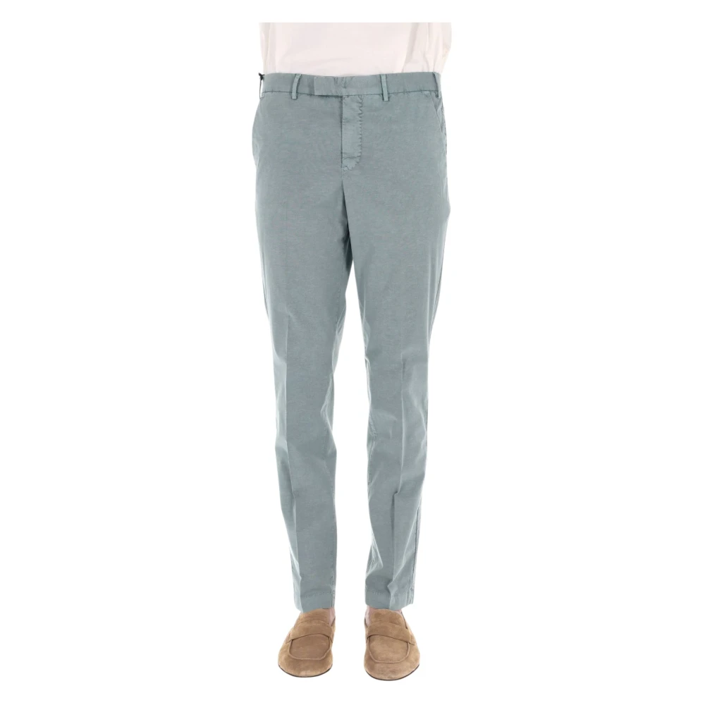 Pt Torino Men's Green Chinos, S, Pantalone In Cotone-Lino Comfort Master Fit