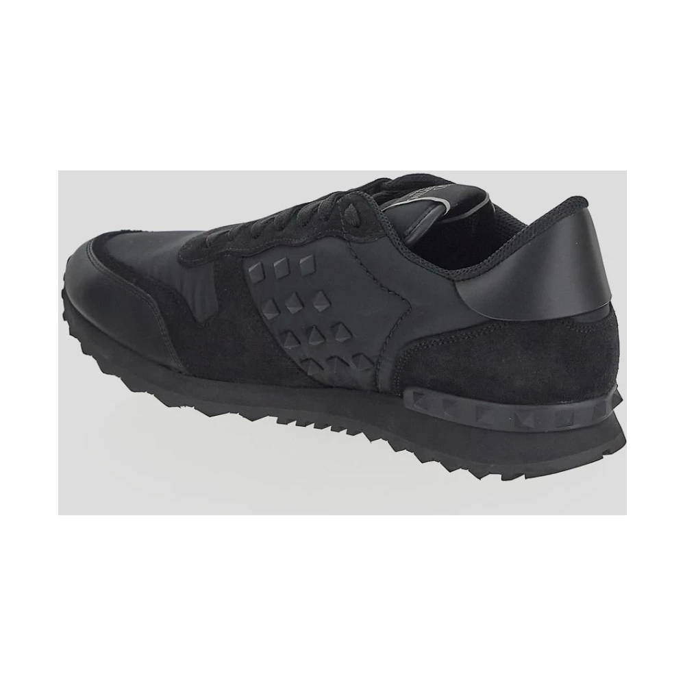 Valentino Garavani Leren Rockrunner Sneaker Black Heren