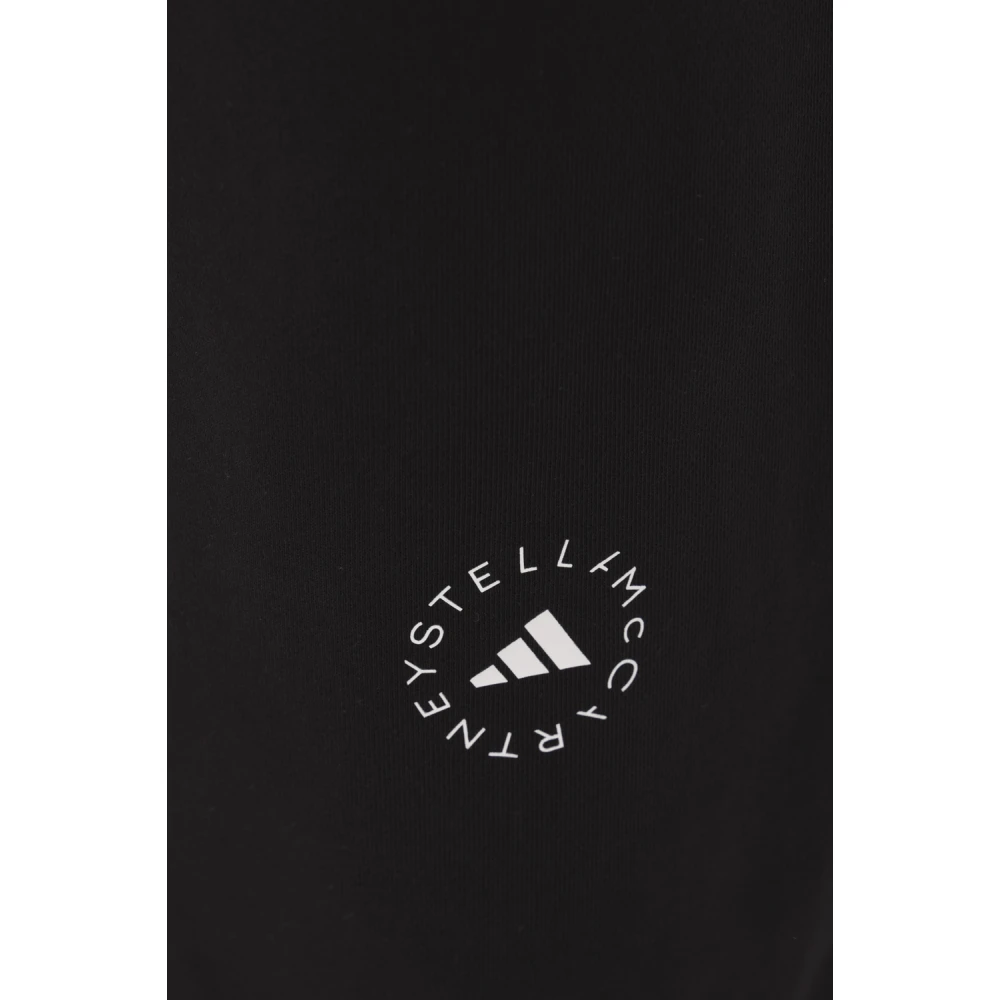 adidas by stella mccartney Zwarte biologisch katoenen joggers met logoprint Black Dames