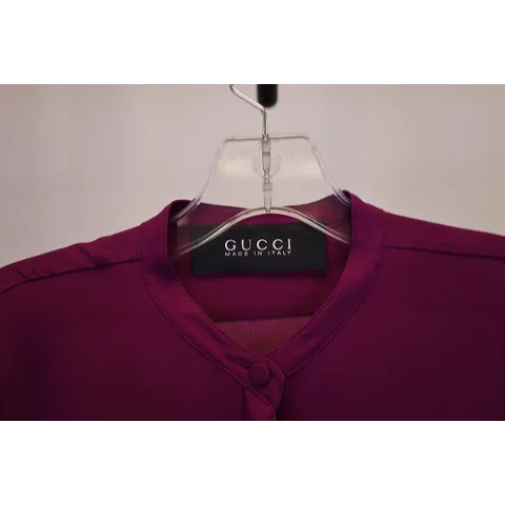 Gucci Vintage Pre-owned Silk tops Purple Dames