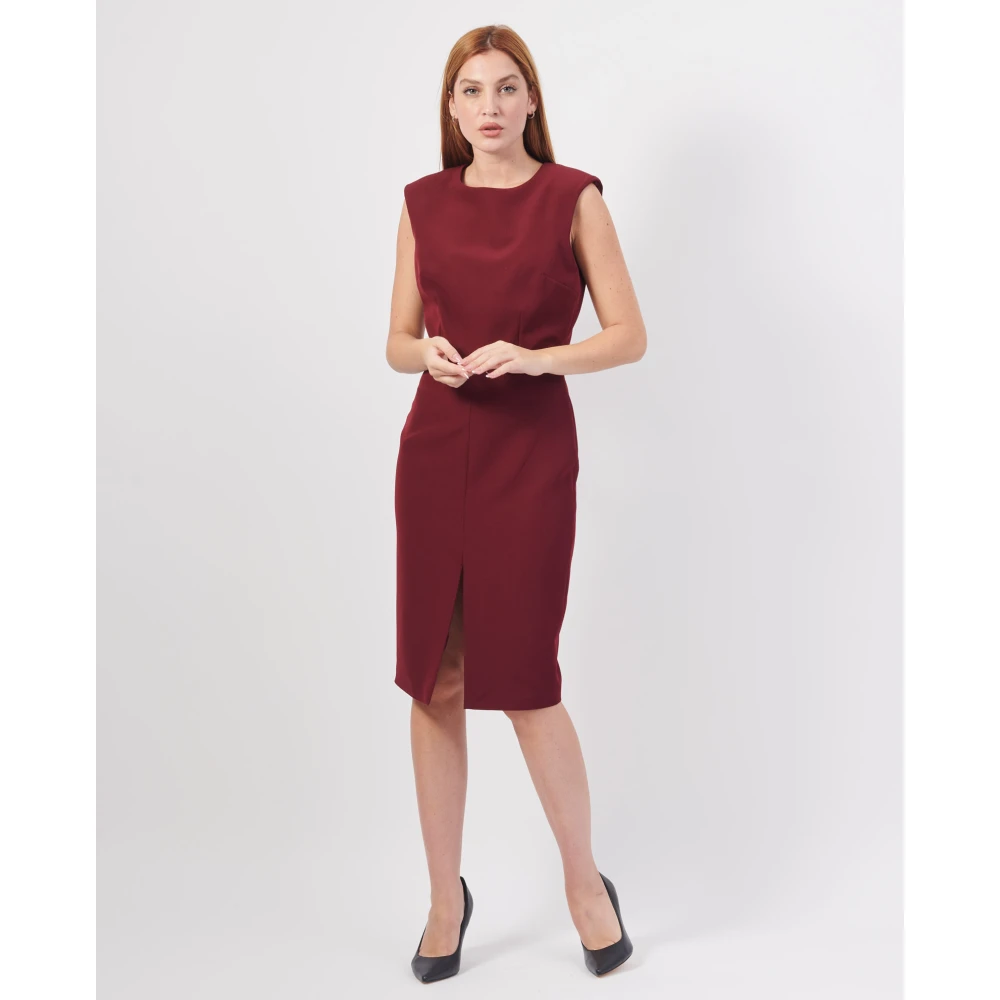 Fracomina Bordeaux Mouwloze Mini Jurk Red Dames