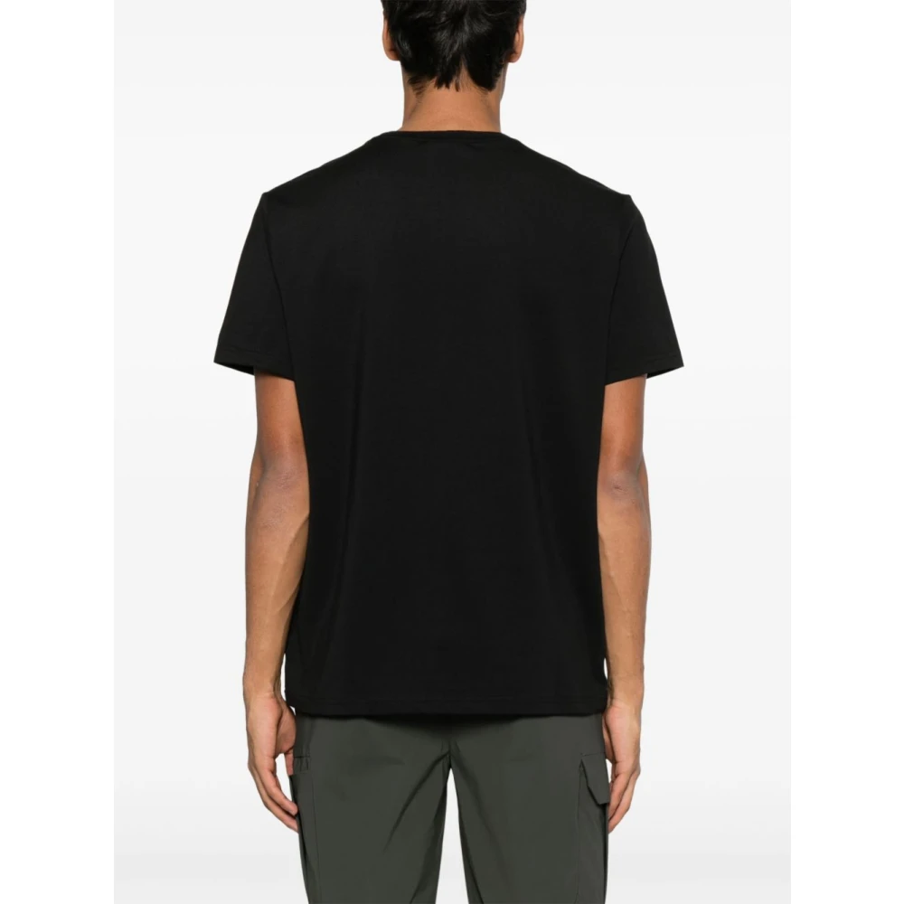 Peuterey Zwart Logo Geborduurde T-shirts en Polos Black Heren