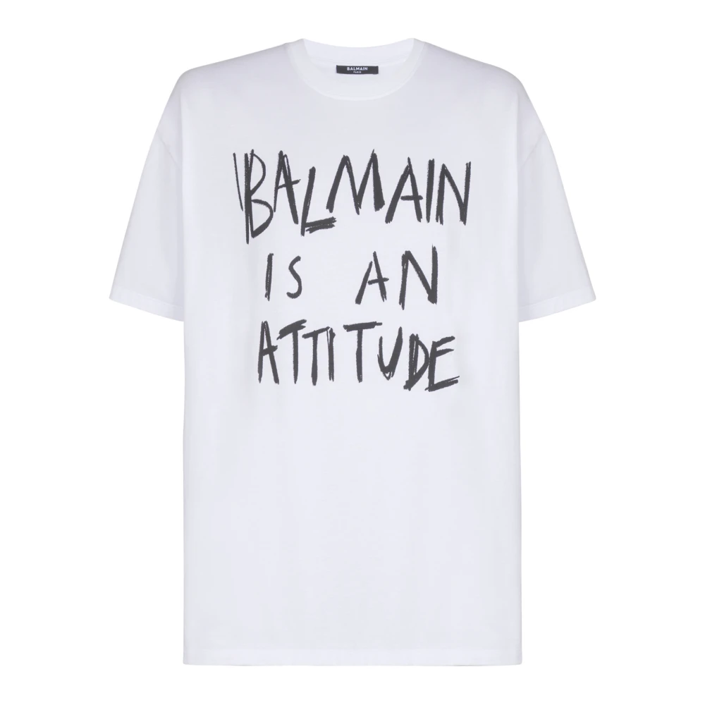 Balmain White Printed T-Shirt - Male - T-Shirts - L - Tops