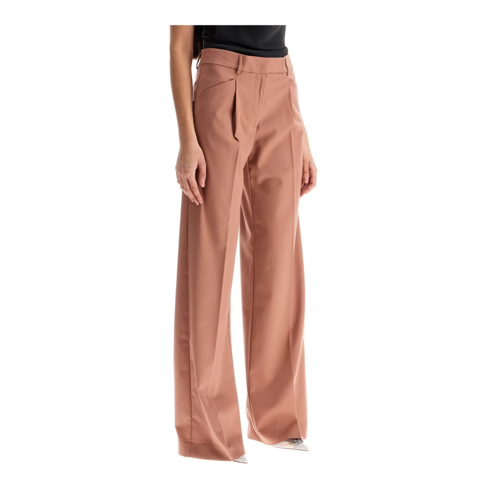 Andamane Hoge taille wol palazzo broek Pink Dames