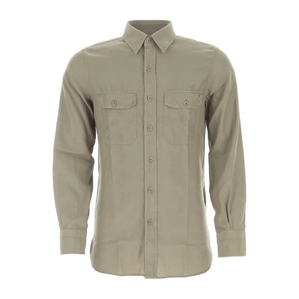 Tom Ford Grijze Cupro Blend Shirt Stijlvol en Comfortabel Gray Heren