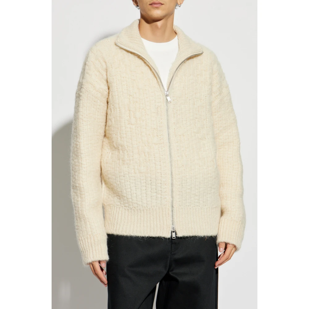 Jil Sander Cardigan met opstaande kraag Beige Heren