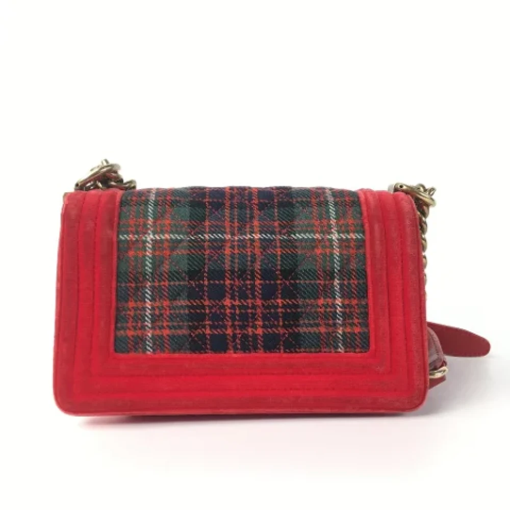 Chanel Vintage Pre-owned Velvet chanel-bags Red Dames