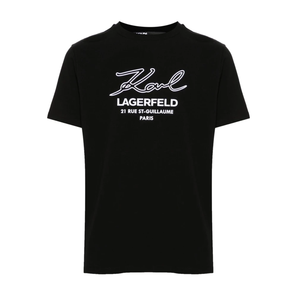 Karl Lagerfeld Zwart Logo Jersey T-shirts en Polos Black Heren