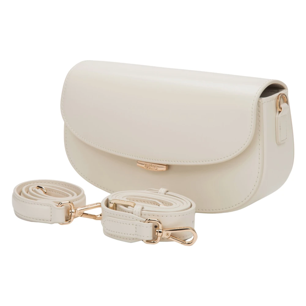 Estro Women's White Shoulder Bags, One Size, Saddle Shoulder Bag