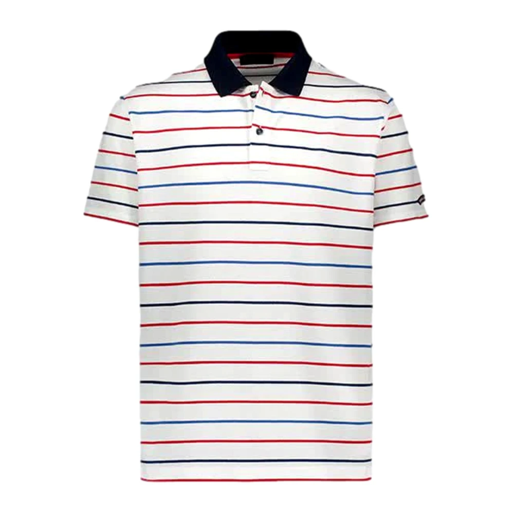 Paul & Shark White Polo Shirts, Male, Xl, Striped Polo Shirt