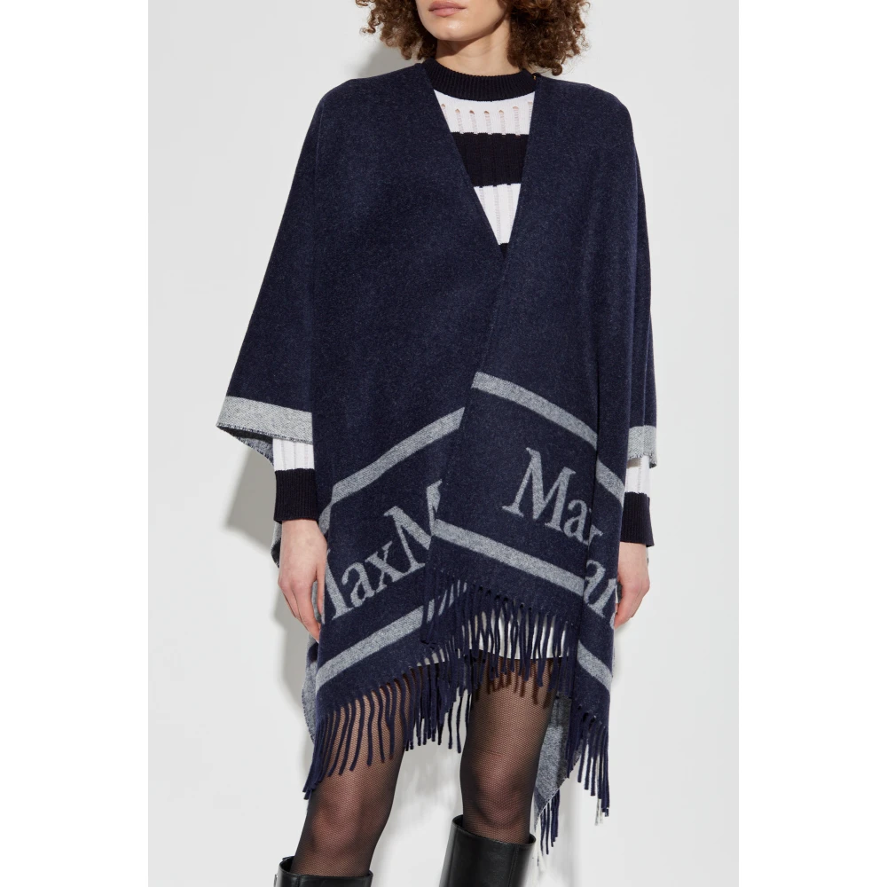 Max Mara Poncho Hilde Blue Dames