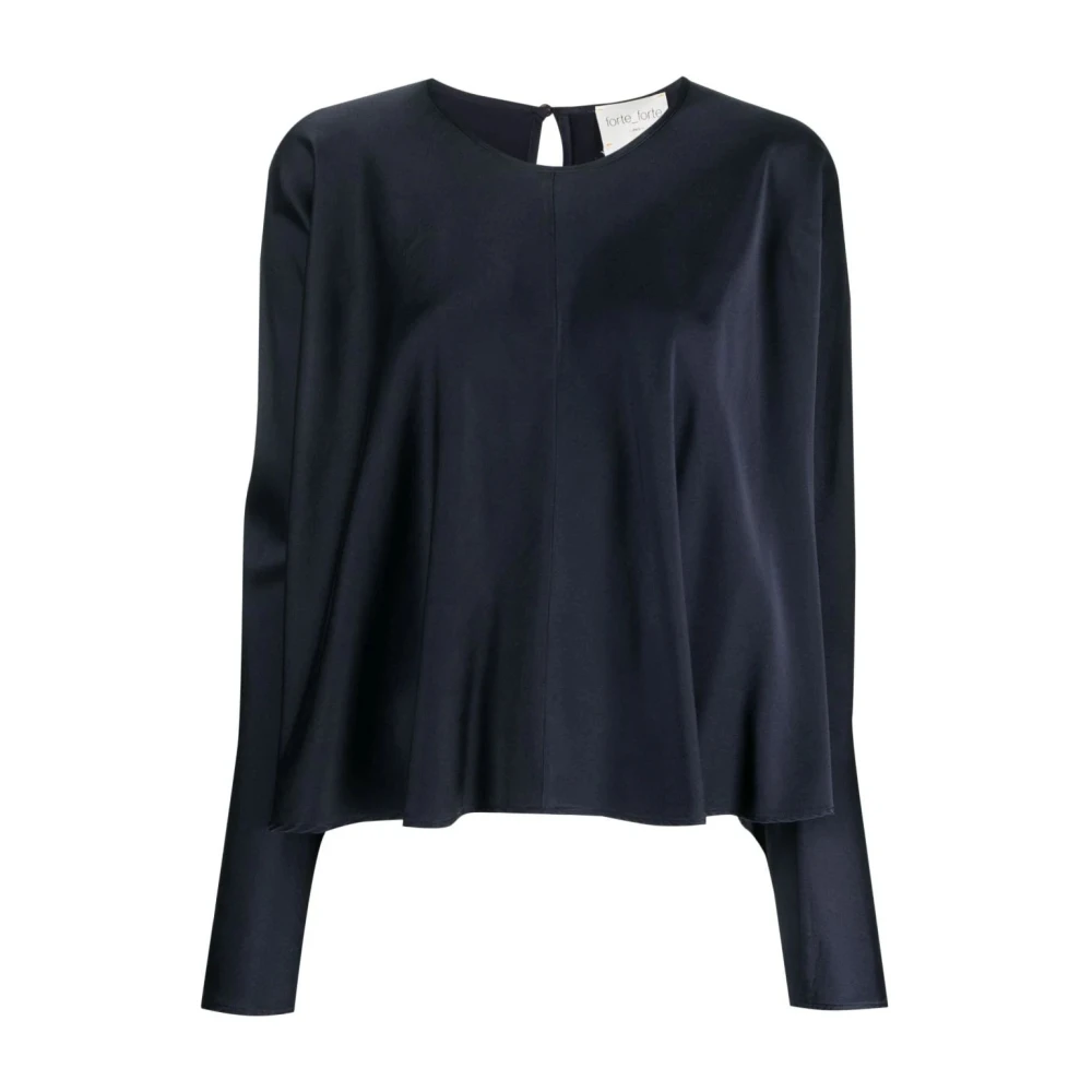 Forte Forte Women's Blue Elegant Silk Roundneck Blouse - Blouses - L - Blouses & Shirts