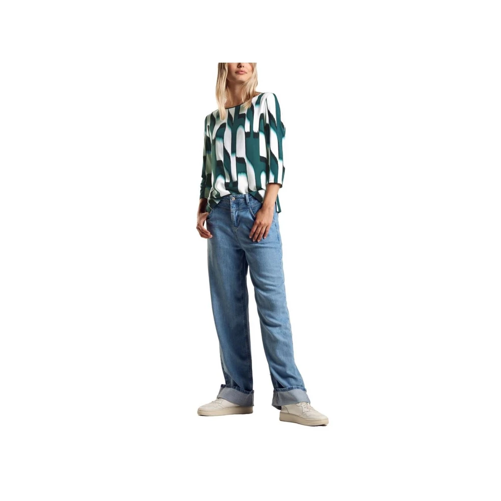 Street One Groene Abstracte Top voor Vrouwen Multicolor Dames