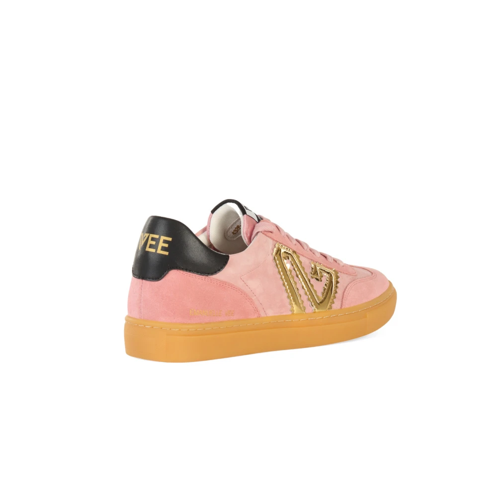 Emanuelle Vee Suède sneakers met contrastinzetten Pink Dames