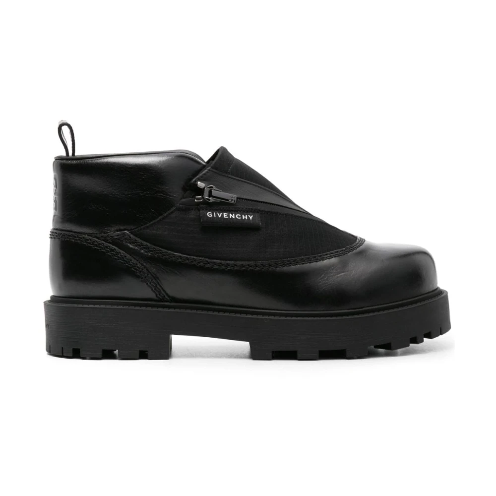 Givenchy Men's Black Leather Ankle Boots With 4G Motif