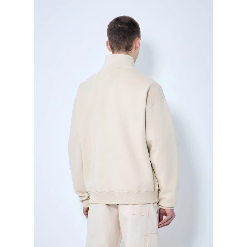 Jacquemus Logo Patch Katoenen Sweatshirt Beige Heren