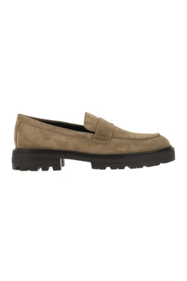 Suede Lug Sole Loafers