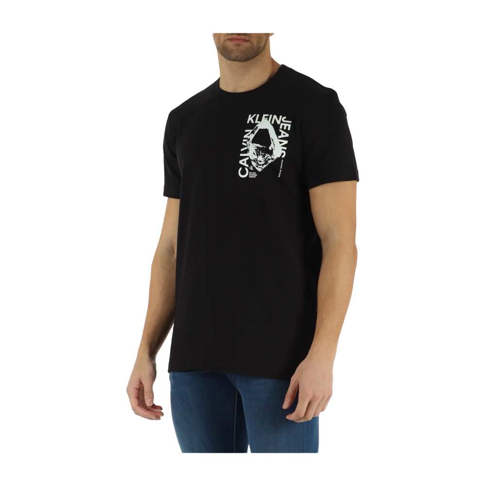 Calvin Klein Jeans Katoenen T-shirt met Logo Print Black Heren