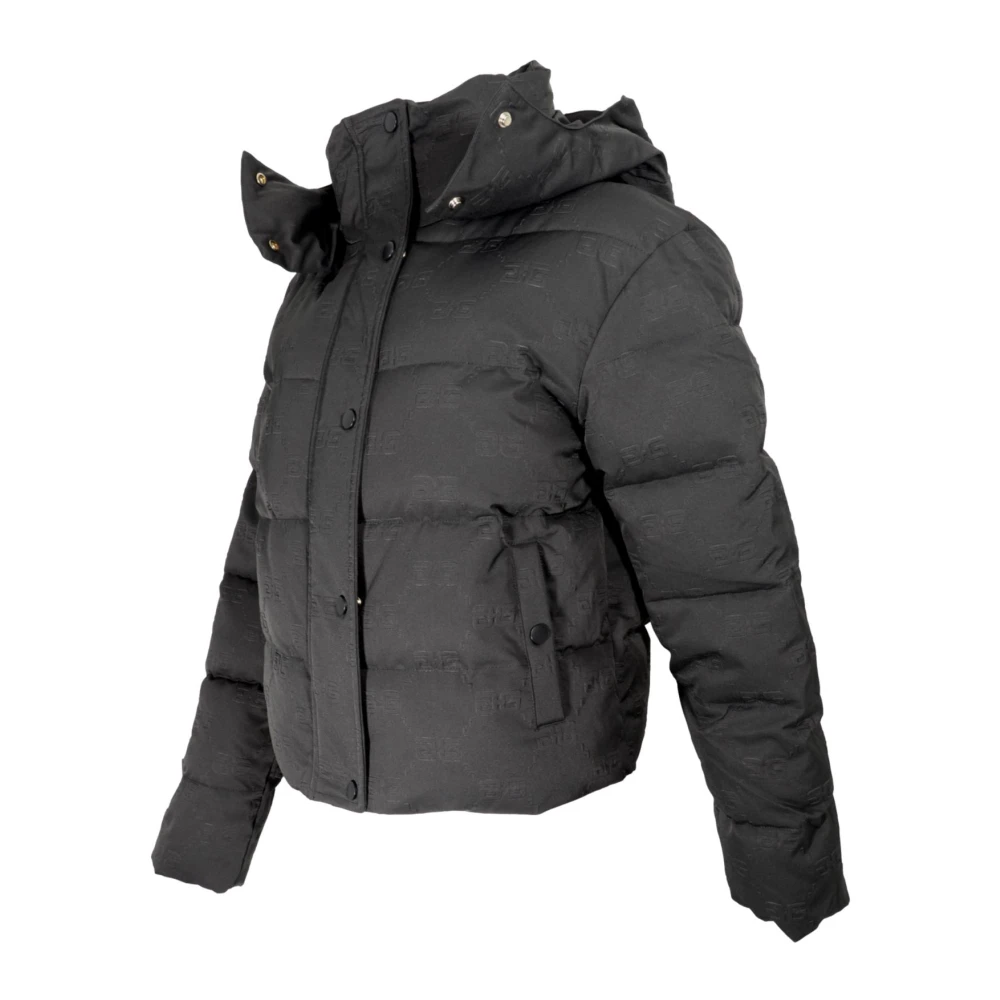 Gaëlle Paris Monogram Geëtste Gewatteerde Jas Zwart Black Dames