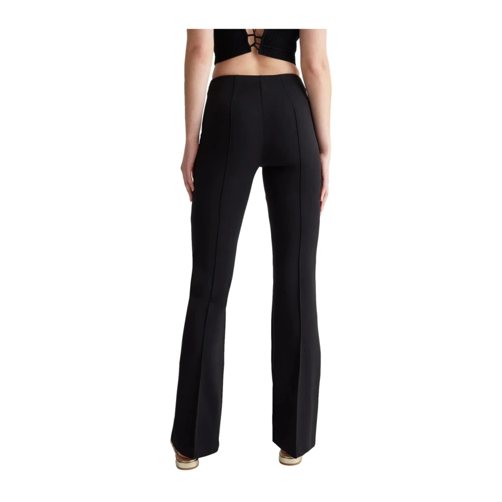 Liu Jo Hoge Taille Flare Broek Nero Black Dames