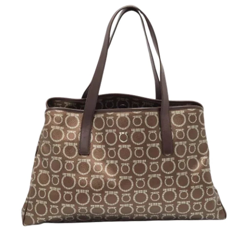 Salvatore Ferragamo Pre-owned Leather totes Brown Dames