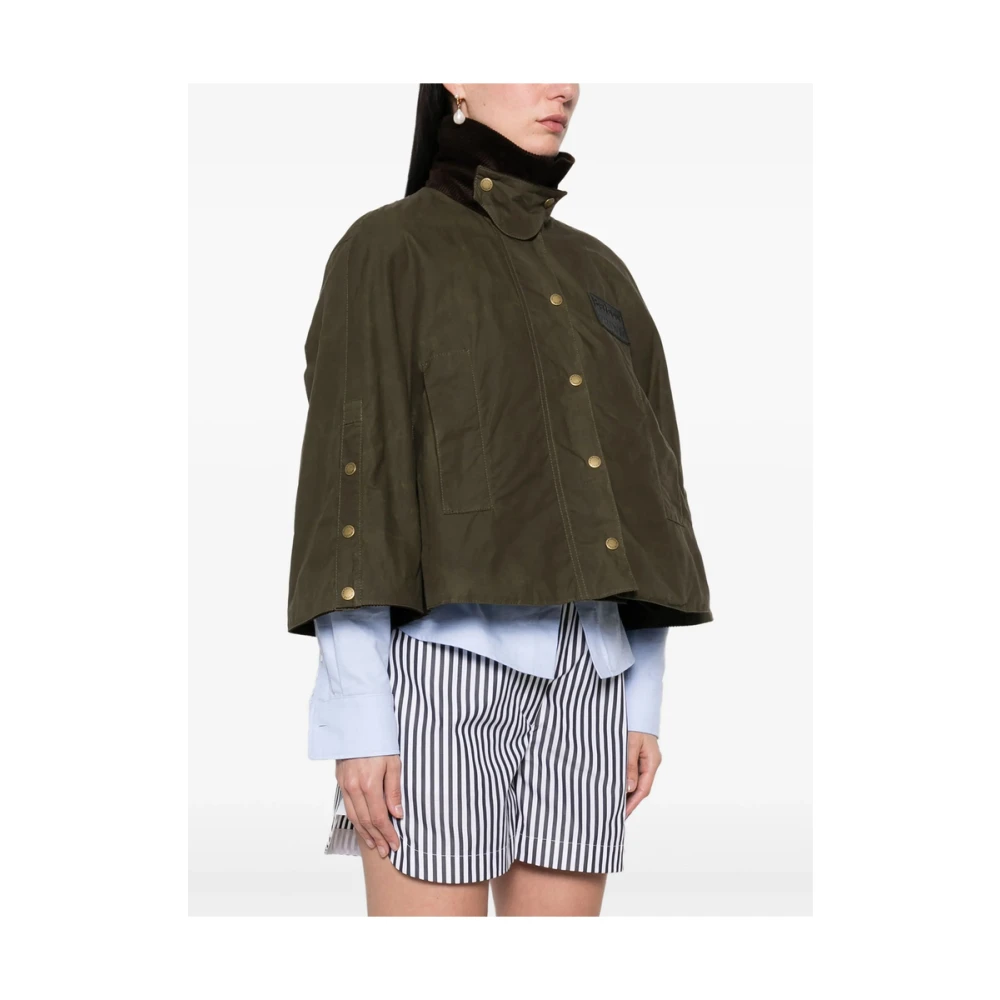 Barbour Khaki Reversible Buitenkleding met drukknoopsluiting Green Dames