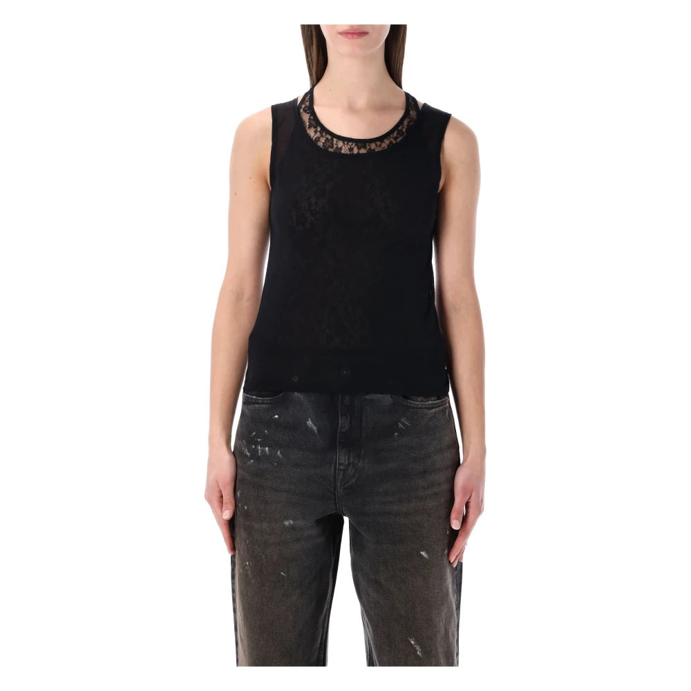 Our Legacy Women's Black Sleeveless Tops, M, Swim Tank