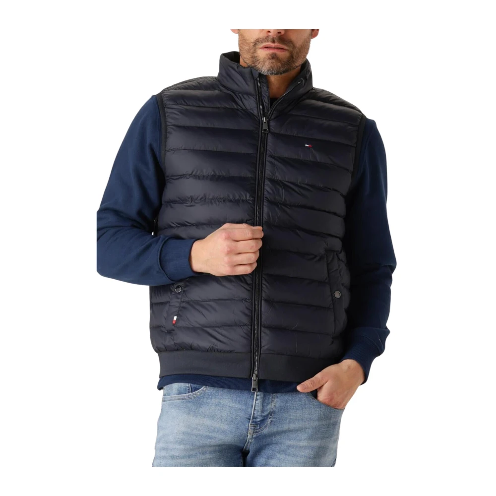 Tommy Hilfiger Blauwe Mix Media Vest Stijlvolle Heren Blue Heren