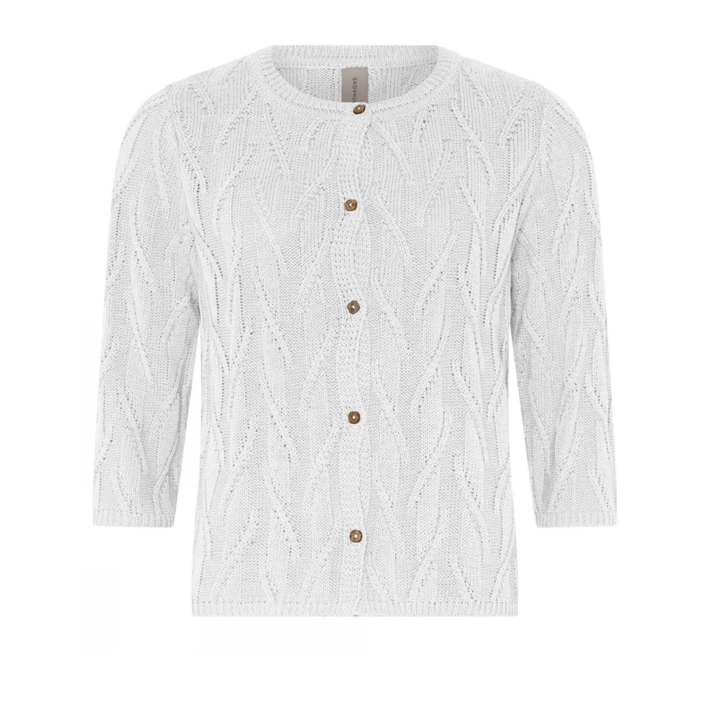 Skovhuus Wit 3 4-mouw structuurvest White Dames