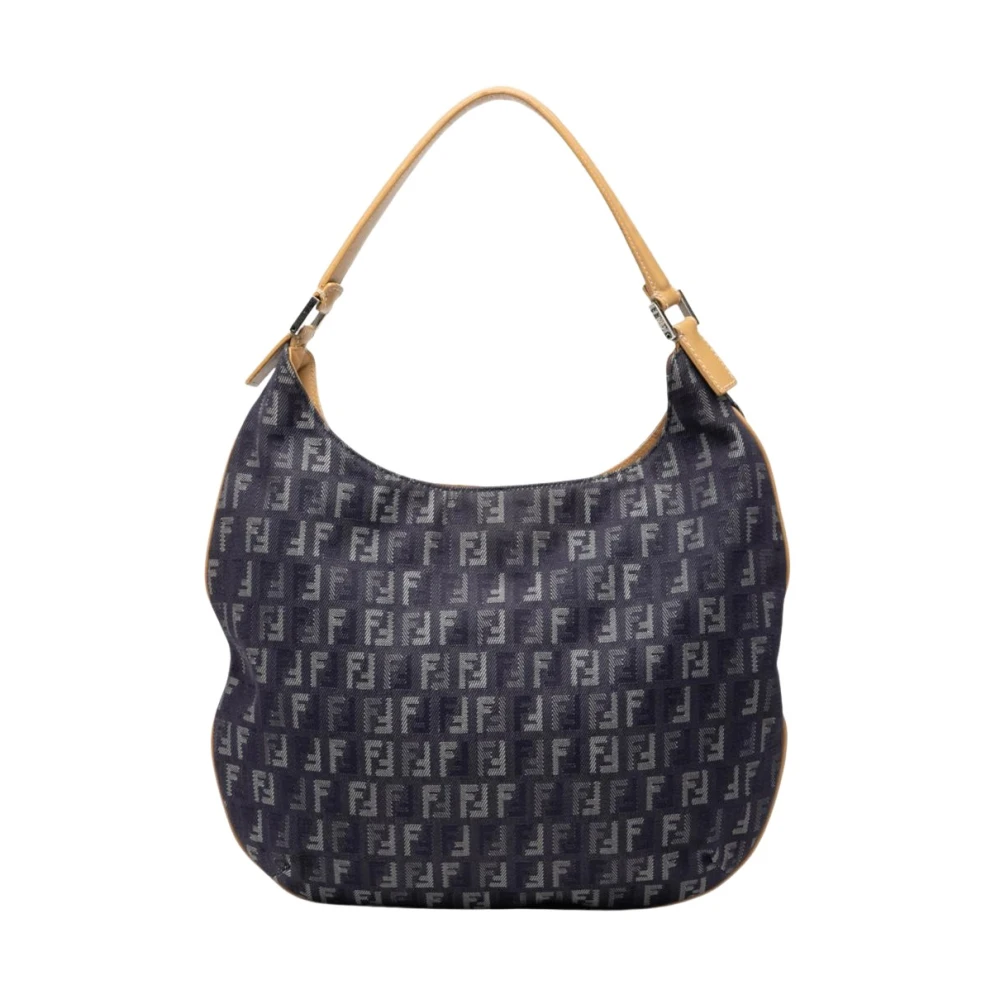 Fendi Vintage Women's Blue Pre-Owned Printed Hobo Bag
