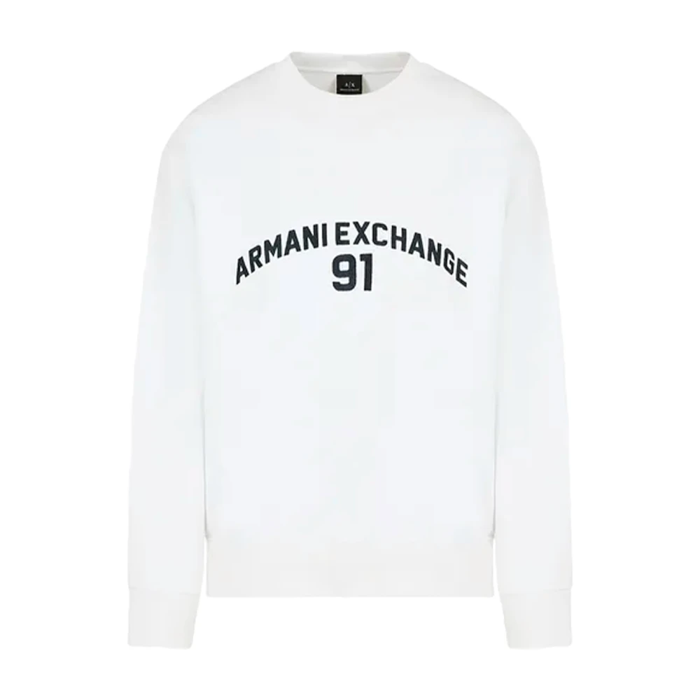Armani Exchange Minimalistische Witte Sweater White Heren