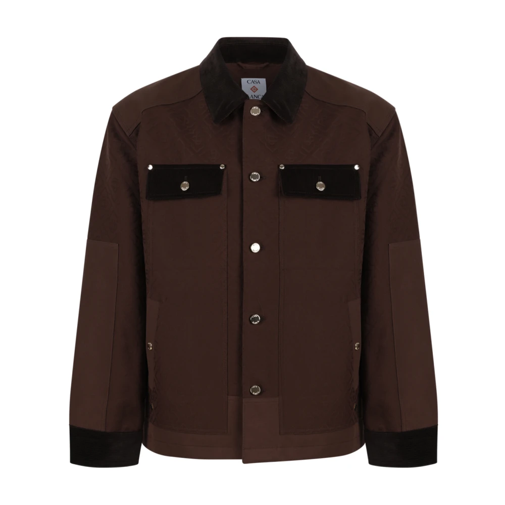 Casablanca Contrast-Trim Jacket - Male - Light Jackets - Brown - M - Jackets