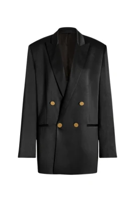 Glansig satin dubbelknäppt kavaj