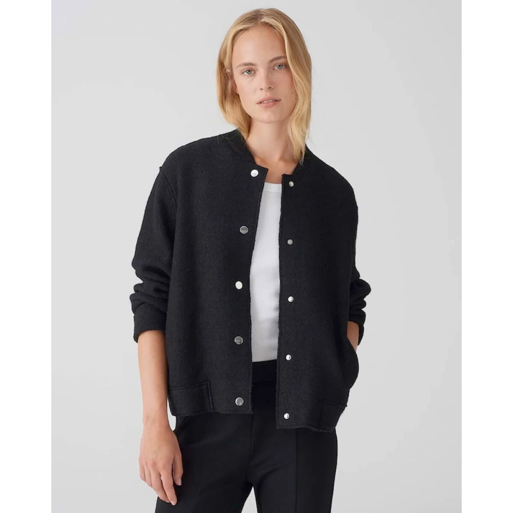 Opus Stijlvolle Jas met Hosana Detail Black Dames
