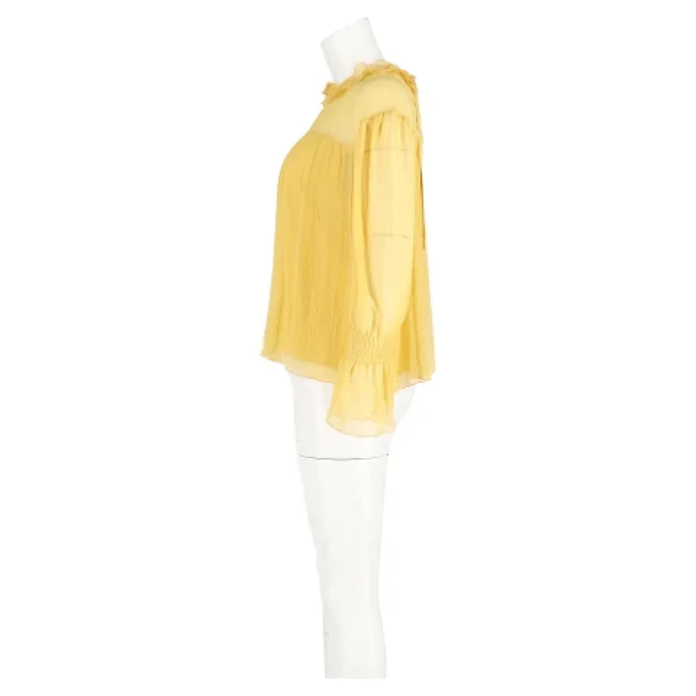 Chloé Pre-owned Silk tops Yellow Dames